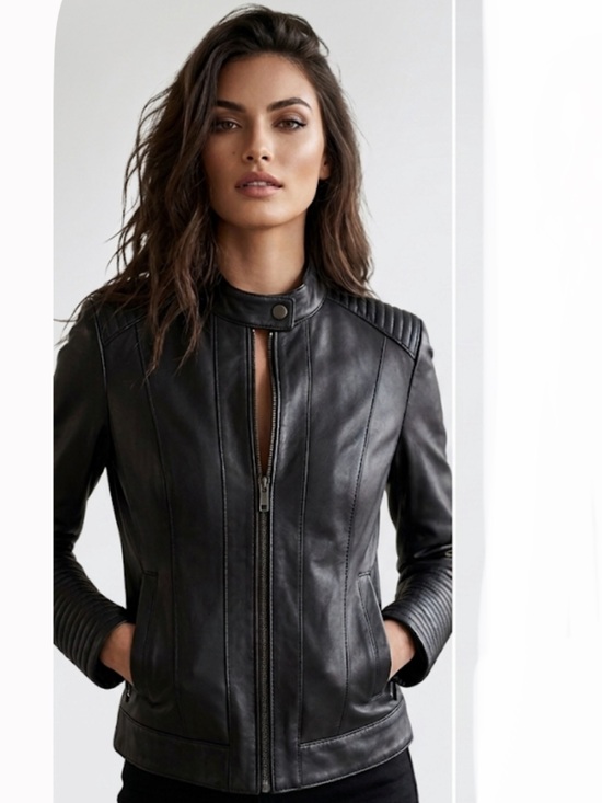 Badgley Mischka Jackets & Blazers - Badgley Mischka Black Leather Moto Jacket